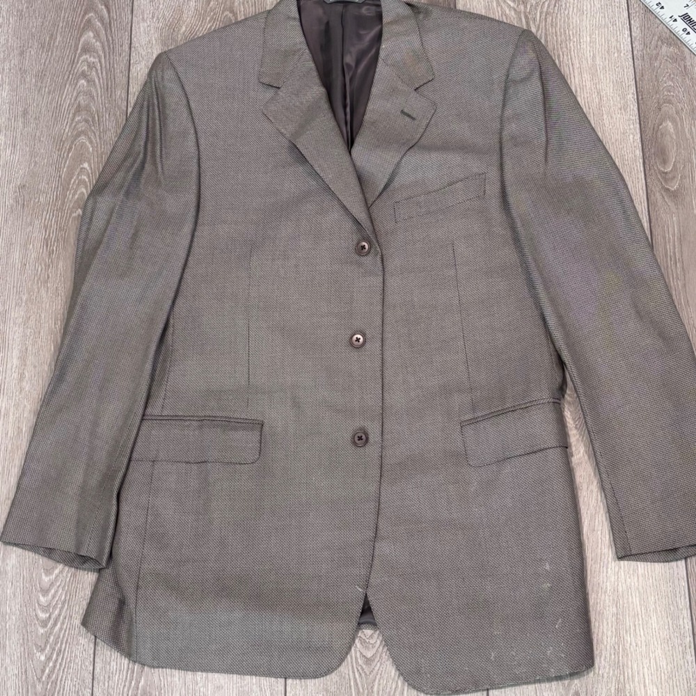 Canali Blazer Mens 46L 56L Brown Silk Wool 3-Button Sport Coat Made in Italy‎